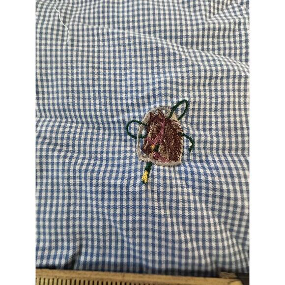 Chaps x Ralph Lauren Men's Blue White Plaid Print Button Down Shirt Size Large - Picture 7 of 8
